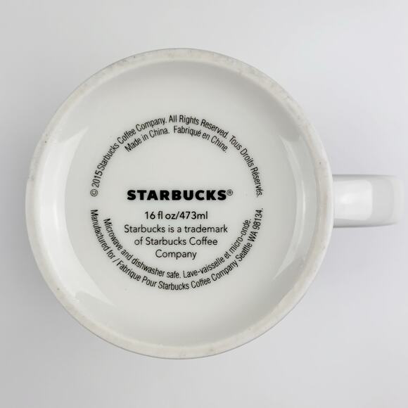 Starbucks 2015 Mug Etched Floral Lemons Spring Tropical 16oz Ceramic Cup - Picture 3 of 5